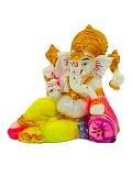 Beautiful n Colorful Fiber Small Ganesh Statue - 4.5" # 27